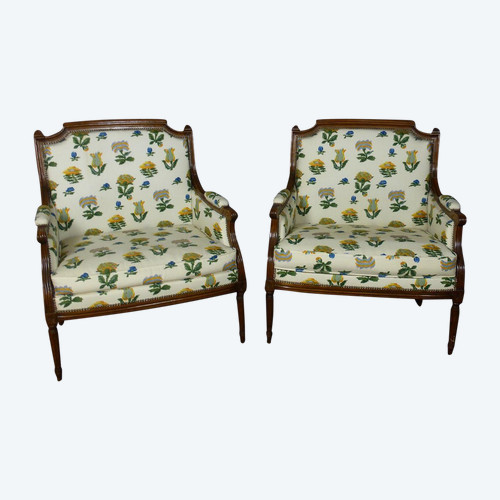 Pair of Marquise Armchairs Late 19th Century