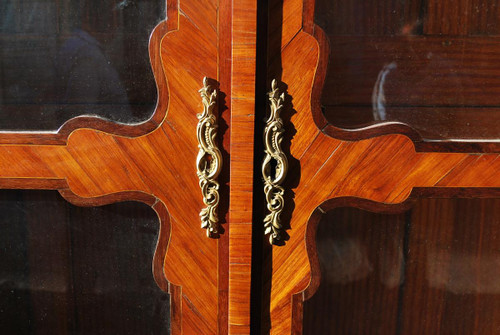 Important Louis XV Period Veneered Bookcase, Stamped De Defriche