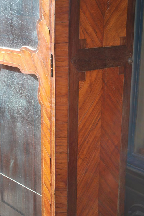 Important Louis XV Period Veneered Bookcase, Stamped De Defriche