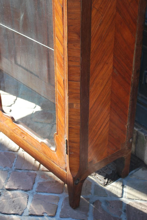 Important Louis XV Period Veneered Bookcase, Stamped De Defriche