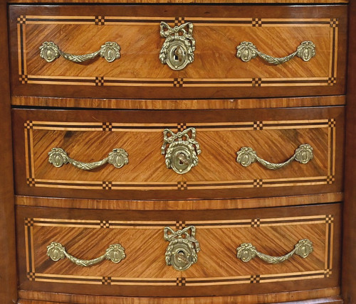 Commode Rognon en Bois Précieux, style Transition Louis XIV / Louis XV – Fin XIXe