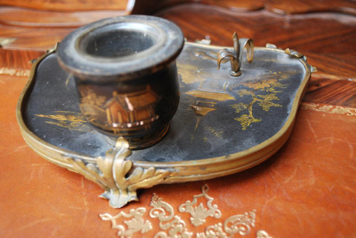 Inkwell In Varnish Martin Chinese Decor, Louis XV