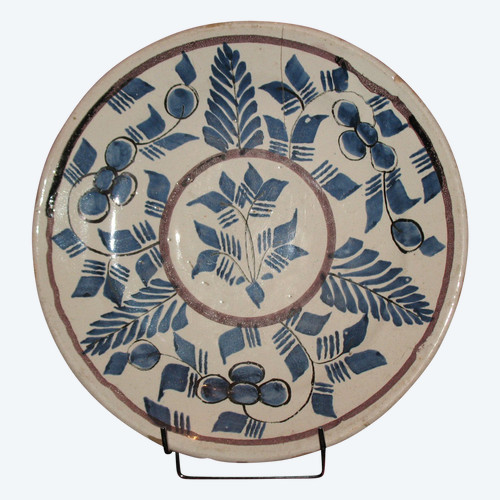 Large earthenware dish from Saint Amand les Eaux, 18th century