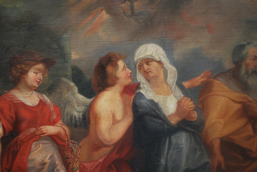 Huile Représentant La Fuite De Loth , D Après Le Tableau De Rubens