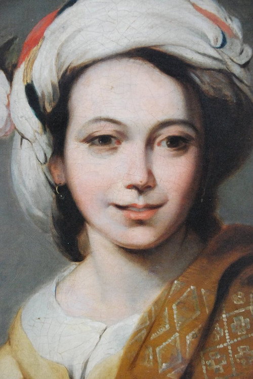 Portrait D Une Jeune Femme Au Turban  XIX d après Murillo