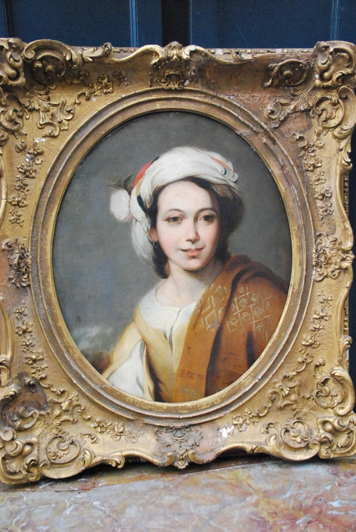 Portrait D Une Jeune Femme Au Turban  XIX d après Murillo