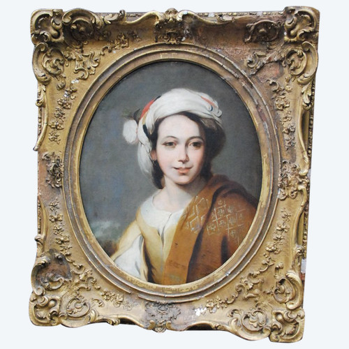 Portrait D Une Jeune Femme Au Turban  XIX d après Murillo