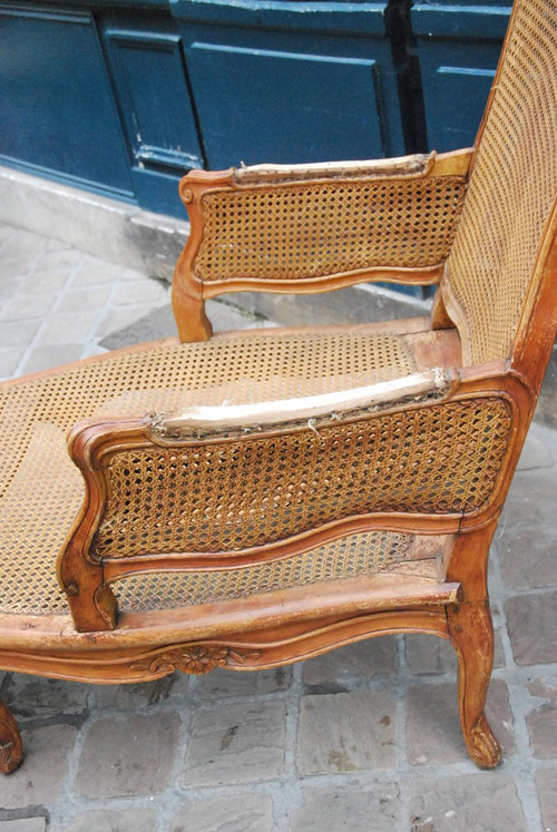 Beautiful Lounge Chair In Natural Wood D Louis XV Period.xviii