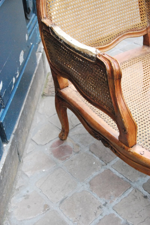 Beautiful Lounge Chair In Natural Wood D Louis XV Period.xviii