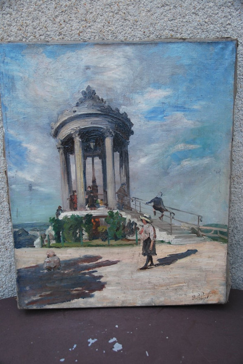 The Kiosk, Oil On Canvas Signed