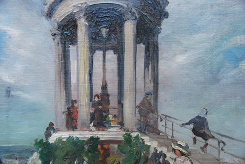 The Kiosk, Oil On Canvas Signed