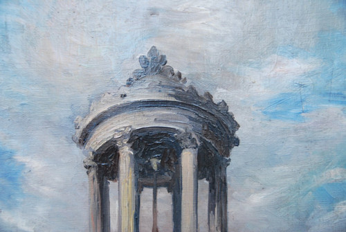 The Kiosk, Oil On Canvas Signed