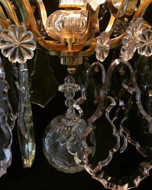 Louis XV chandelier, gilt bronze, crystal