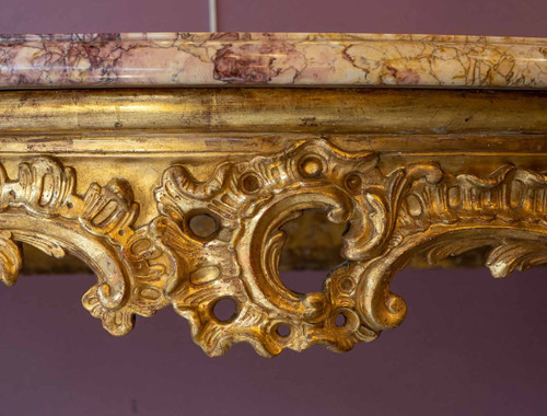 Consolle in legno dorato di epoca Luigi XV