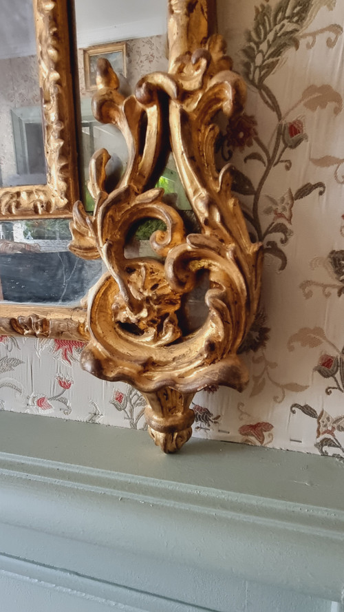 Regency Style Wood And Gilded Stucco Glazed Mirror