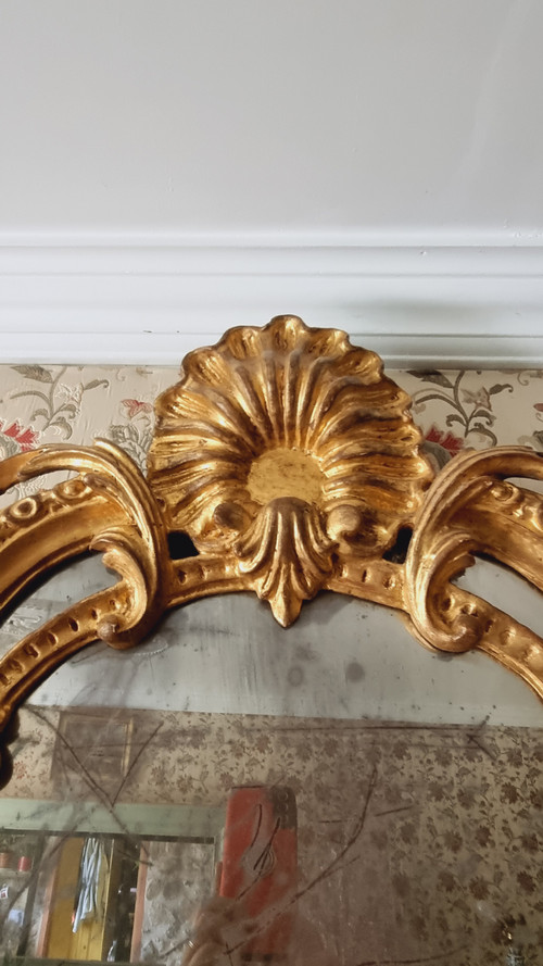 Regency Style Wood And Gilded Stucco Glazed Mirror