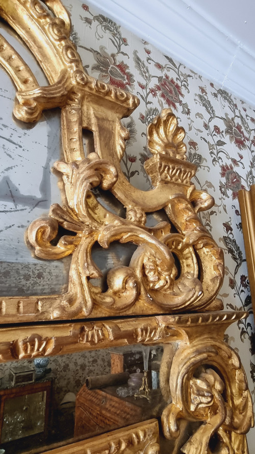 Regency Style Wood And Gilded Stucco Glazed Mirror