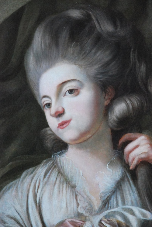 Huile Sur Toile Jeune Femme à Sa Toilette époque Louis XVI ; XVIII