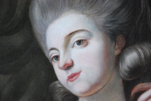 Huile Sur Toile Jeune Femme à Sa Toilette époque Louis XVI ; XVIII