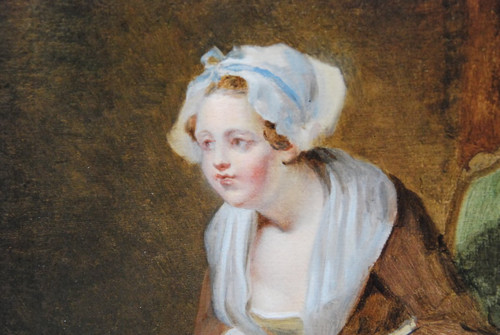 Charmant Öl Junge Frau bei seiner Lesung , Jean Baptiste Charpentier