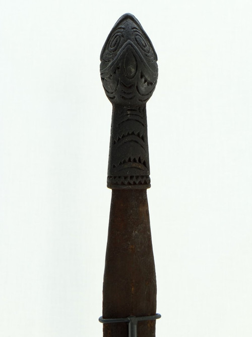 Peuple Sepik, Paouasie Nouvelle-guinée, Spatule à Sagou En Bois Sculpté.