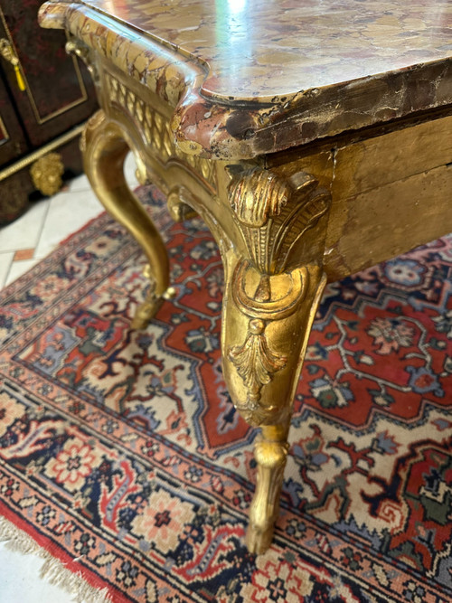 GILDED WOOD GAME TABLE 18th century