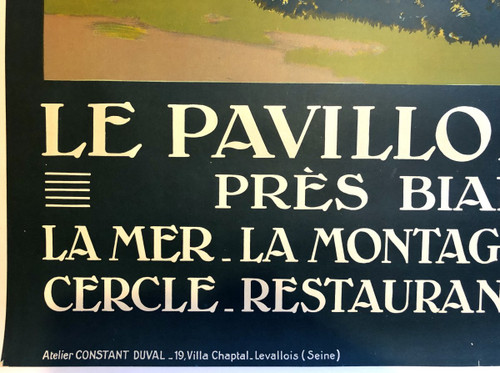 Poster 1920 Le Pavillon Royal Près Biarritz By Constant-duval (1877-1956).