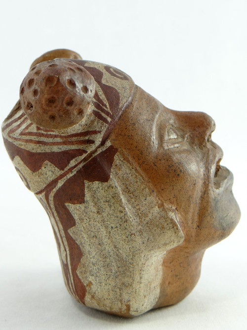 Pérou, Culture Mochica, Ancien Vase Portrait Figurant Une Tête Masculine.