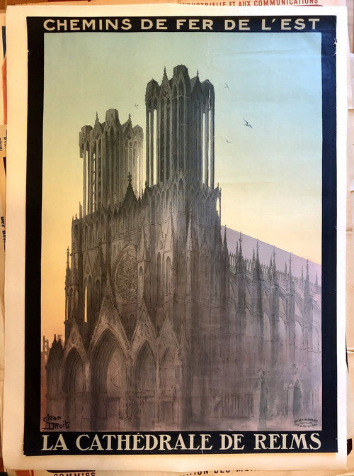 Poster 1920 La Cathédrale De Reims Von Jean Droit (1884-1961).