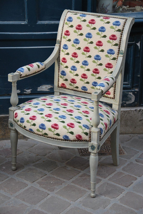 Paire De Fauteuils En Bois Laqué D époque Directoire