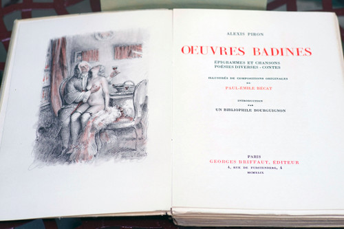 Curiosa: "OEUVRES BADINES" von Alexis PIRON, Originalkompositionen Paul-Émile BÉCAT