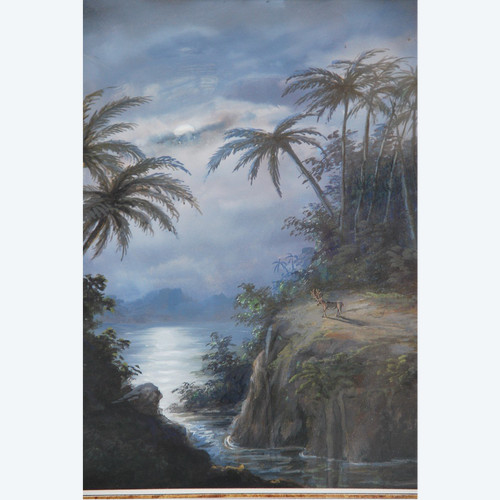 Pair Of Gouaches: Views Of Brazil End XIX