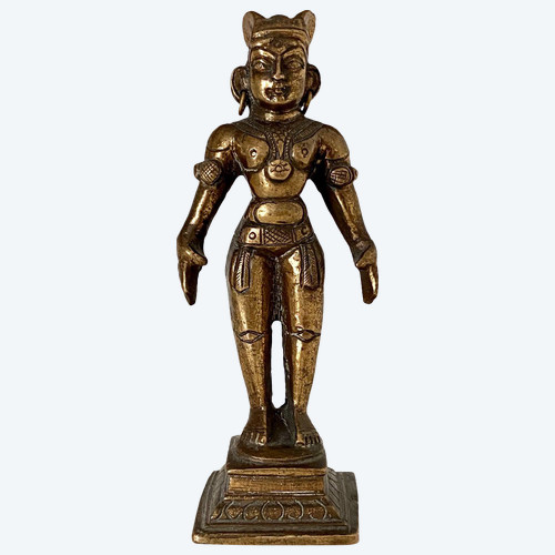 Indien, 1920er/1930er Jahre, Marapachi-Fruchtbarkeitspuppe aus Bronze.