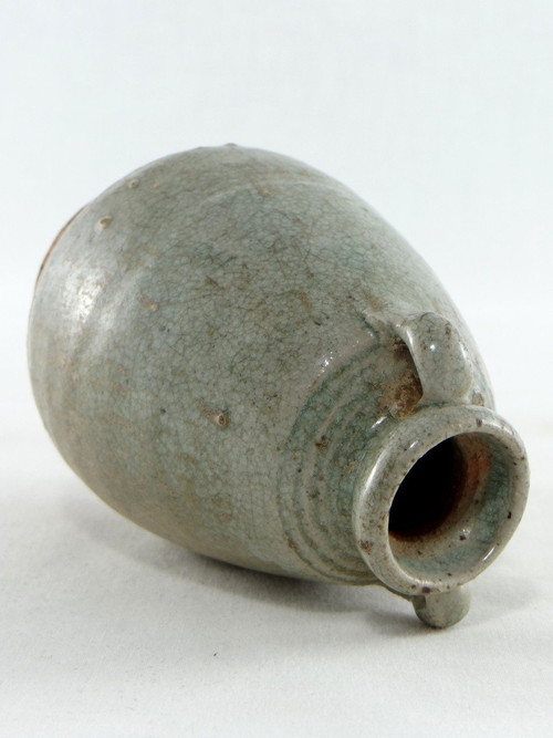 Thailand, Sawankhalok, 14th-16th Century, Small Celadon Ceramic Jar.