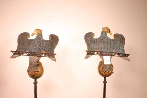 Pair Of Eagles 16 ° Century From In The Form Of Lectern