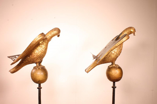 Pair Of Eagles 16 ° Century From In The Form Of Lectern