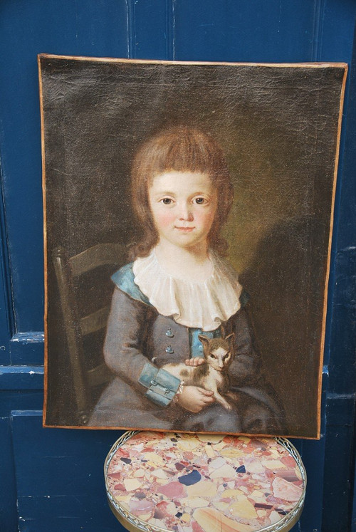 Charmant portrait du jeune Nouel  de Latouche Fin Du XVIIIe siècle