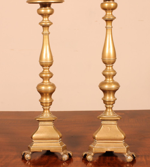 Pair Of Small Italian Torches Late 17th Century