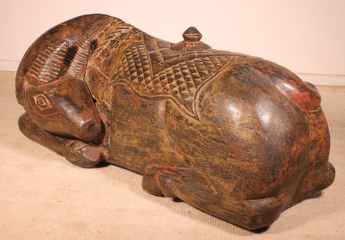 19th Century Indian Wooden Buffalo