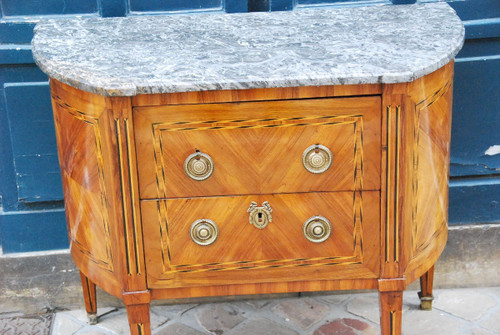 Louis XVI Period Half Moon Commode