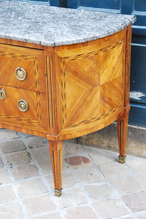 Louis XVI Period Half Moon Commode