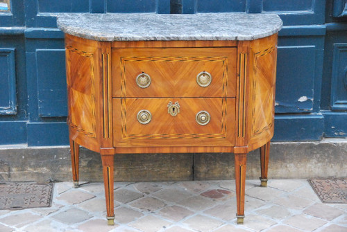 Louis XVI Period Half Moon Commode