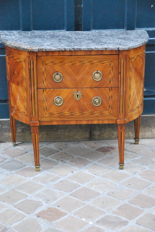 Louis XVI Period Half Moon Commode