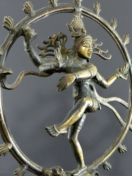 India, First Half Of The 20th Century, Bronze Statue Of Shiva Cosmic Dancer.