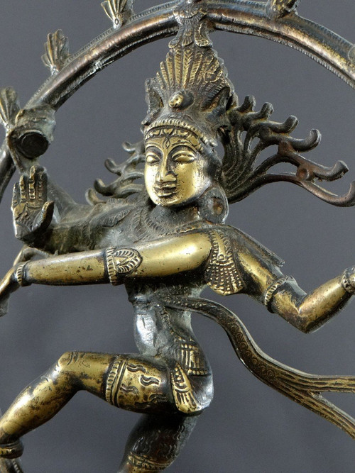 India, First Half Of The 20th Century, Bronze Statue Of Shiva Cosmic Dancer.