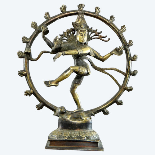 India, First Half Of The 20th Century, Bronze Statue Of Shiva Cosmic Dancer.