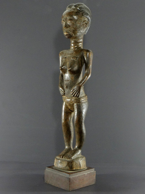 Côte d'Ivoire, Peuple Baoulé, Vers 1950, Statue Féminine Baoulé Ou Abron.