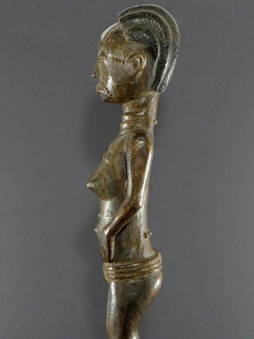 Côte d'Ivoire, Peuple Baoulé, Vers 1950, Statue Féminine Baoulé Ou Abron.