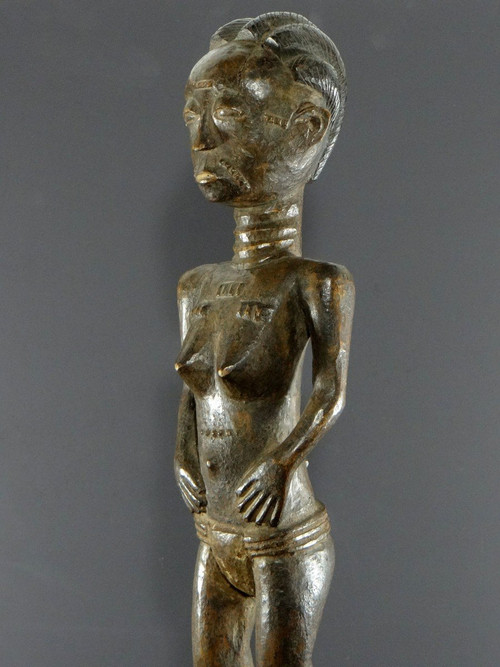 Côte d'Ivoire, Peuple Baoulé, Vers 1950, Statue Féminine Baoulé Ou Abron.