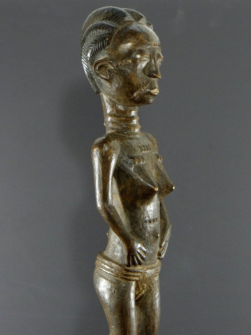 Côte d'Ivoire, Peuple Baoulé, Vers 1950, Statue Féminine Baoulé Ou Abron.